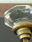 Antique Rare Faceted Grid Mirror Back Glass Door Knob Vintage Crystal Octagon — photo 7
