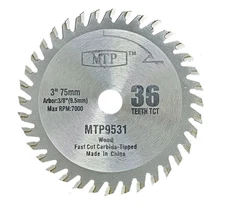 3" Wood TCT Cutting Blade For Ryobi Milwaukee Dewalt  Saw 3/8" 9.5mm arbor
