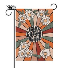 Summer Garden Flag Vintage Daisy Vertical Double Sided Seasonal Size-12.5"x18"