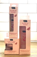 New B Pure Glow Up Recipe Set Of 3- Watermelon Toner, Serum, Night Moisturizer