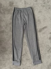 Adidas Youth boys Jogger Athletic Pants gray. 3 black Stripe SZ:L 14/16 Y