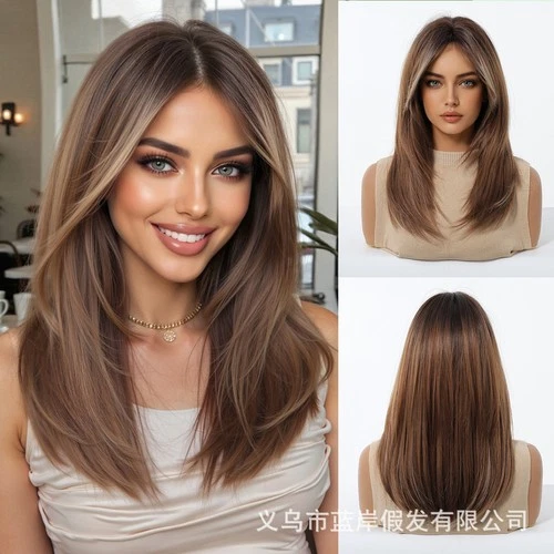 Pelucas Ombre Pelucas para Mujer Fiesta Ninguno Encaje Pelucas Moda Balayage Ceniza Rubio Marrón - Imagen 17 de 19