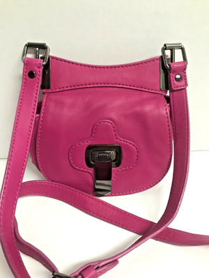 Botkier Hot Pink Leather Crossbody Purse Small