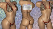 EXOTIC DANCER/ STRIPPER WEAR: MULTICOLORED 2 PIECE SET WITH RHINESTONES