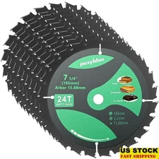 10 Pack 7-1/4 Inch 24T Circular Saw Blades W/ 5/8" Arbor ATB Framing Saw Blades