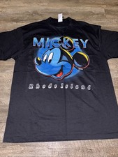 Vtg 90s Mickey Mouse Rhode Island T Shirt Sz L Black Made in USA Disney