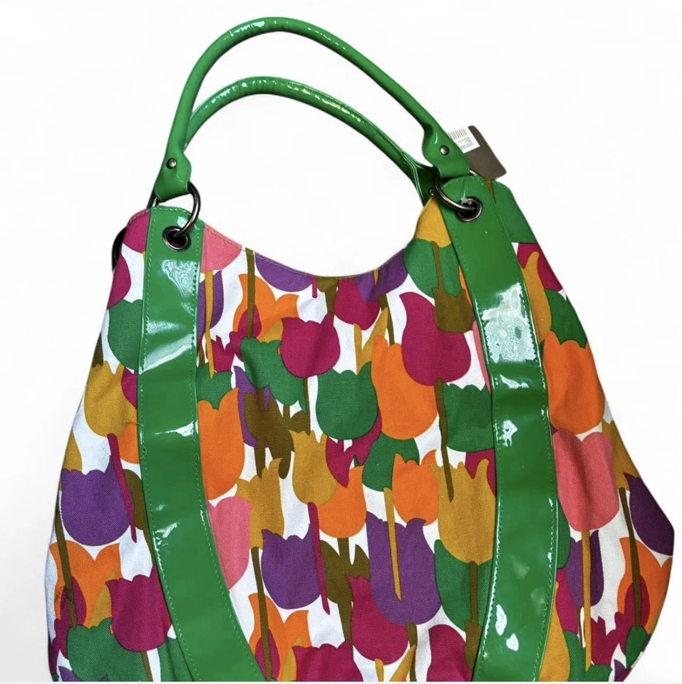 Green and Multicolored Tulip Print Shoulder Bag Brand New with Tags Never Used - Image 2 of 4
