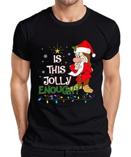 Is This Jolly Enough Santa Claus Funny Christmas Vintage Mens T-Shirt