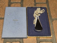 Vintage Avon Silver Tone Black Cabochon large Teardrop Statement Pendant 