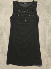 Banana Republic Dress Womens Sz 2 Black Lined Sequin Knee Party Holiday LBD