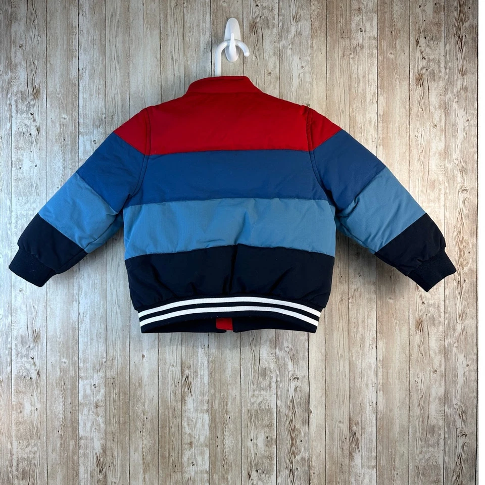 Tommy Hilfiger Adaptive Regatta Sky Captain Puffer Jacket Boys 2-3 2XS Red Blue - Image 2 of 4