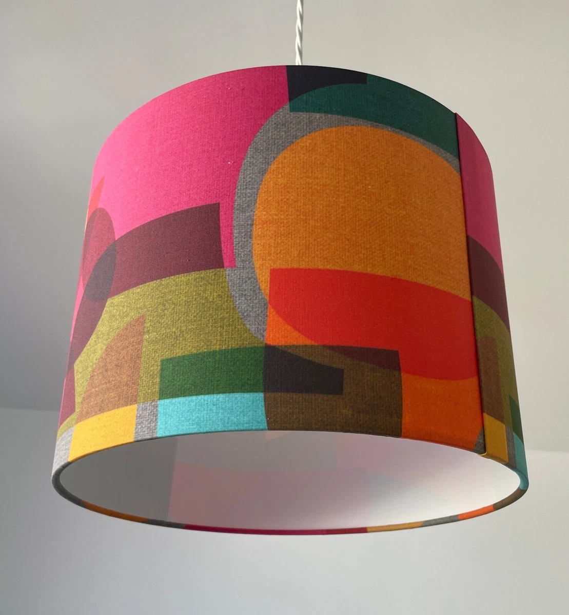 Lampshade Bright Abstract Mid Century Drum Light Shade