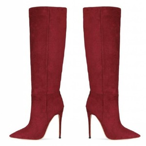 red suede knee boots