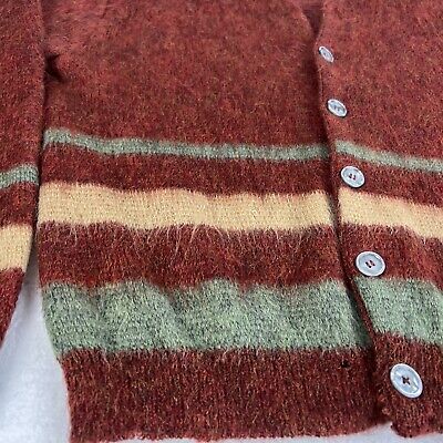 Vintage 60s Sears Mohair Cardigan Size Small Striped Shaggy Vintage 60s Sears Mohair Cardigan Size Small Striped Shaggy