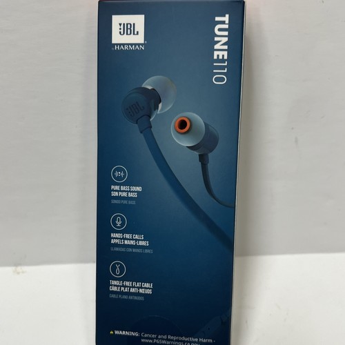 JBL Tune110 Harman Blue Pure Bass Sound chiamate vivavoce senza grovigli con microfono - Foto 6 di 6