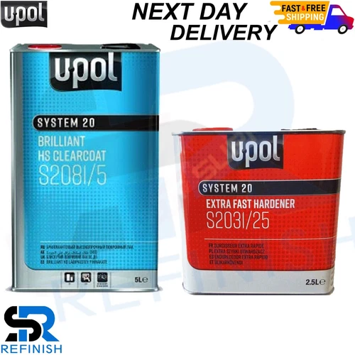 UPOL BRILLIANT HS CLEARCOAT S2081/5 5L - WITH EXTRA FAST HARDENER S2031 7.5L KIT