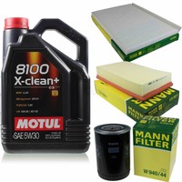 MANN-FILTER Inspektionspaket 5L Motul 8100 X-Clean+ 5W-30 FüR Audi A6 1.9 Tdi