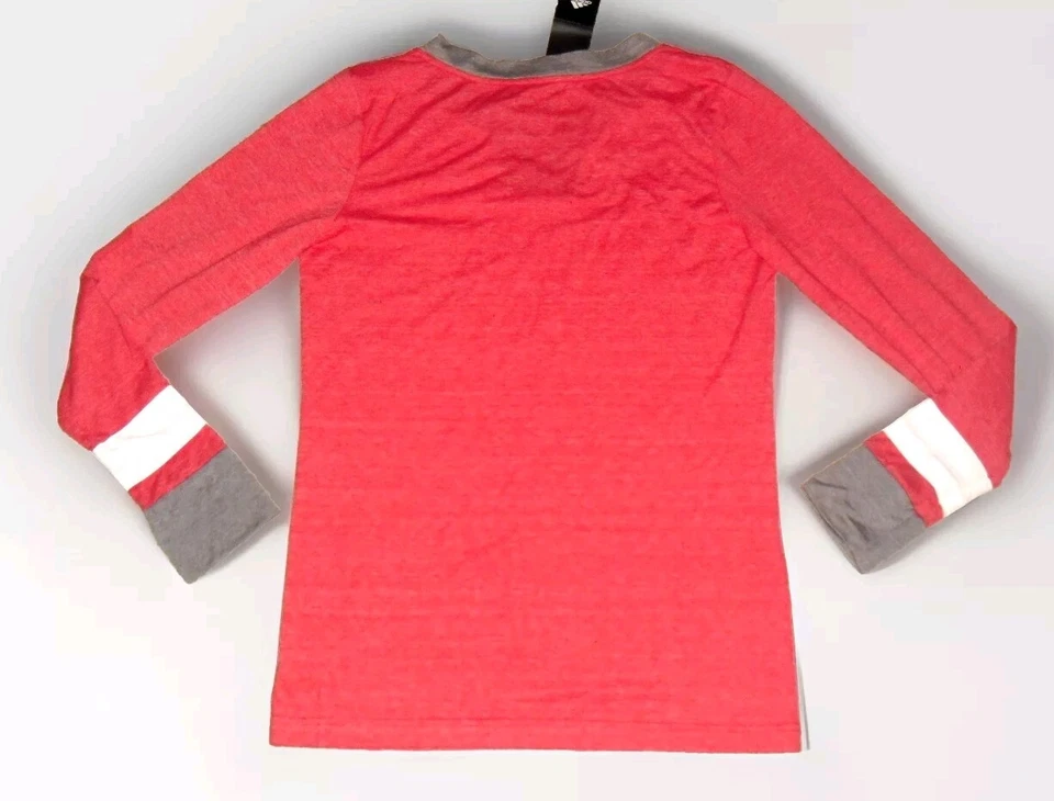 Camiseta Top Calgary Flames Mujer Adidas Niñas Manga Larga Talla Pequeña Nueva NHL Hockey Foto 3 de 3