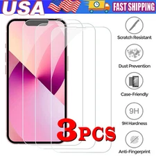 Tempered Glass Screen Protector Full Cover For iPhone 16 15 14 13 12 11 Pro lot