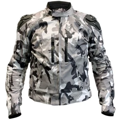 Frank Thomas Sports Mens Motorcycle Jacket Silver Camouflage