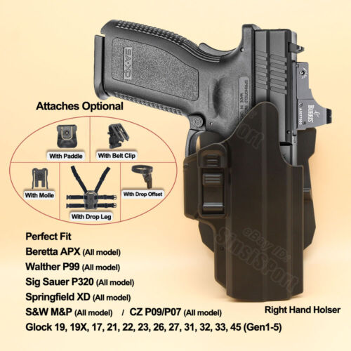 Universal Holster For Glock17 19 S&W MP 9 Sig P320/sp2022/226/228 Springfield XD - Afbeelding 1 van 16