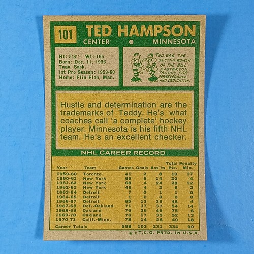 1971-72 Topps Hockey Cards Stars Commons Rookies U-Pick Near Mint - Picture 98 of 114