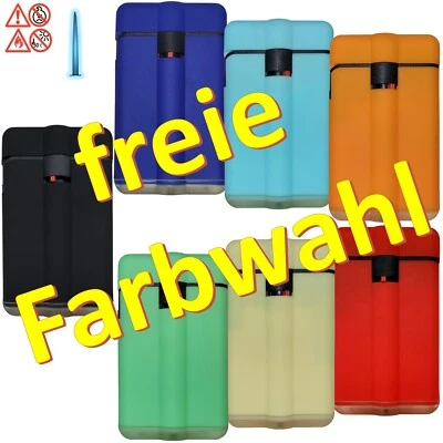 Feuerzeug Rubber Turbo Jet PowerFlat flaches Easy Torch Sturmfeuerzeug Farbwahl