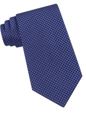  125 Calvin Klein Mens White Blue Slim Neck Tie Classic Polka Dot Necktie 58x3