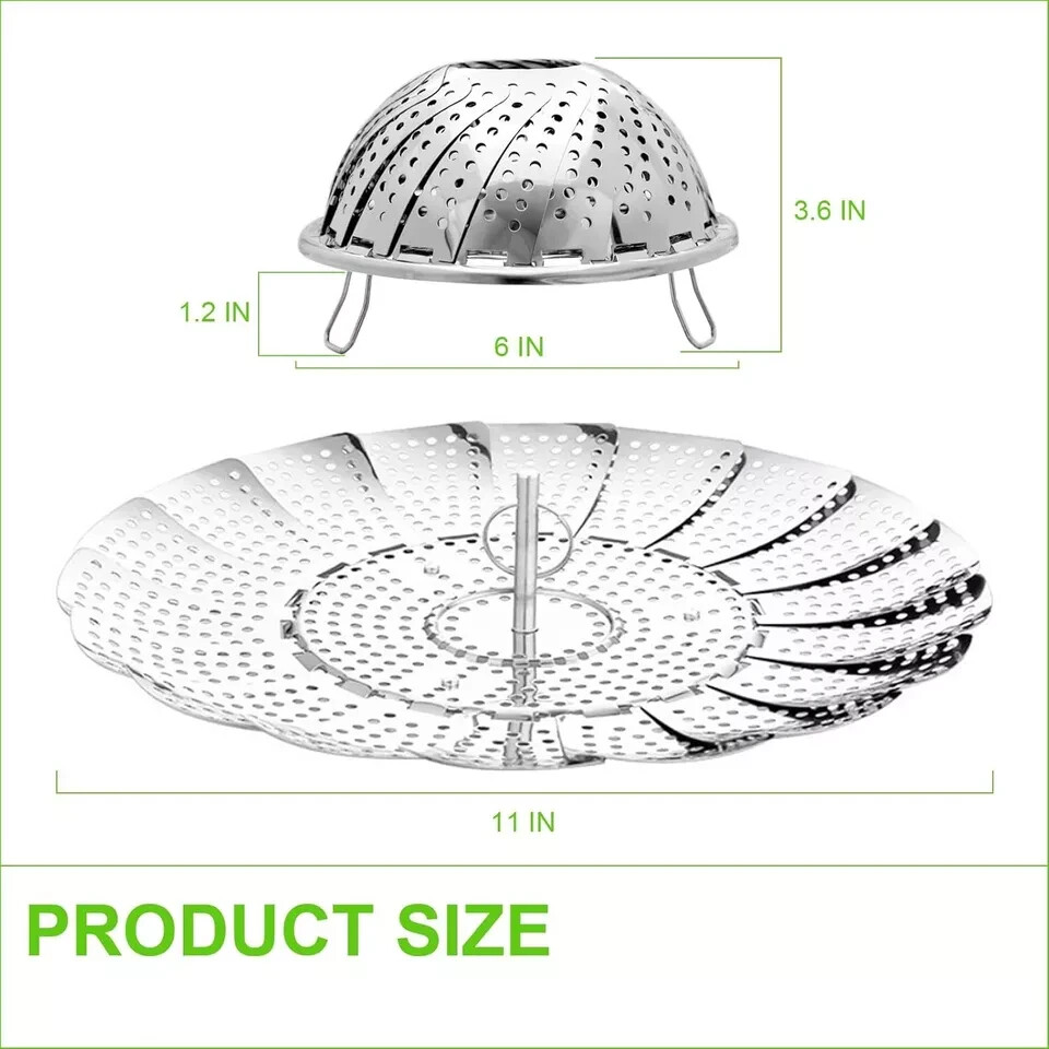 Vegetable Steamer Basket for Cooking, Stainless Steel Veggie Fish Food