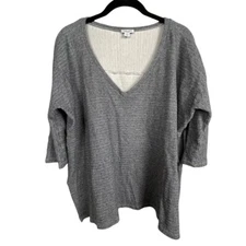 Splendid Boxy Semi Cropped V-neck Short Sleeve Shirt Size XS