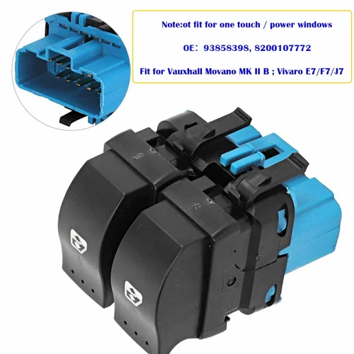 93858398 Puerta Delantera Para Vauxhall Vivaro Movano Nuevo Interruptor Ventana Eléctrico - Imagen 1 de 4