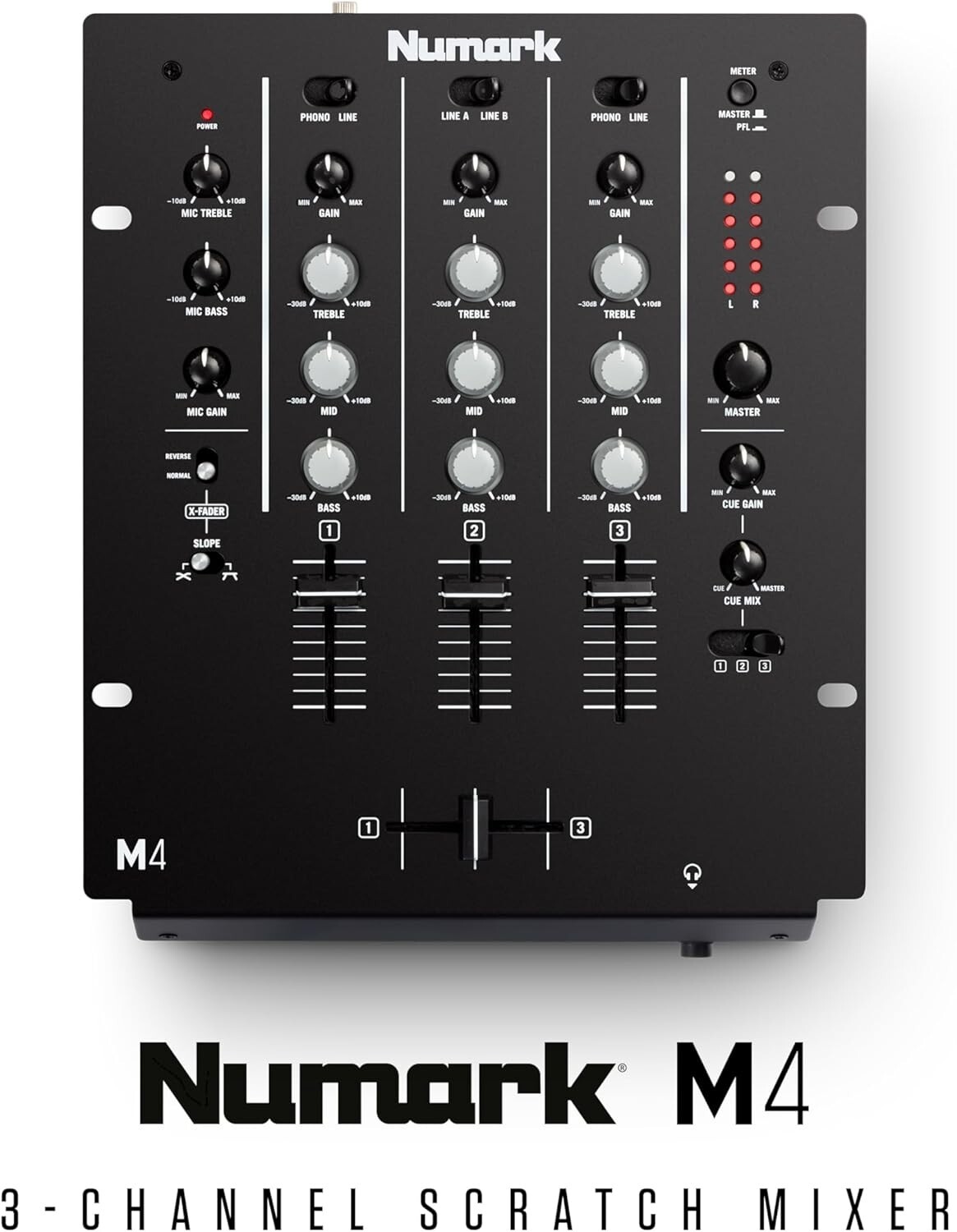 Numark M4 Noir avec egaliseur 3 bandes et crossfader reglable