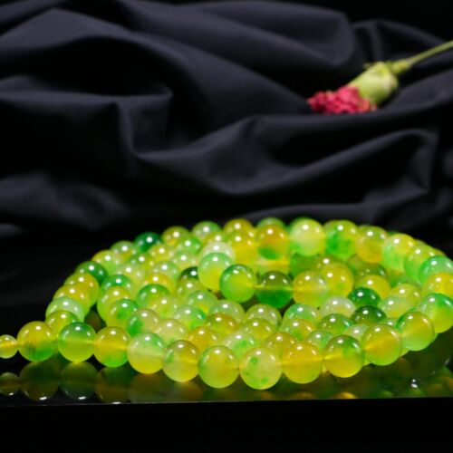 Zertifiziertes natürliches Eis burmesisch Jade Jadeit 14 mm 108 Perlen Halsketten & Anhänger - Bild 1 von 8
