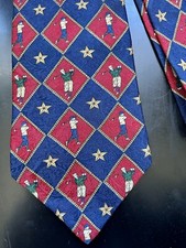 TOMMY HILFIGER Men’s Golfing Tie Golf Clubs Red Made In USA 100% ITA Silk Crest