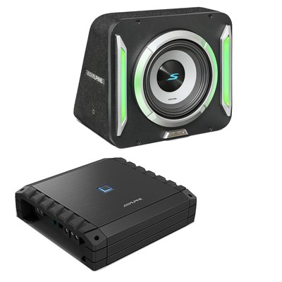 Alpine S2-SB8 PrismaLink S2-Series 8'' Subwoofer Bundle, RGB light & S2-A60M Amp