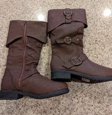 Caribbean Pirate Costume Boots Brown unisex size Small (Men's 8-9)