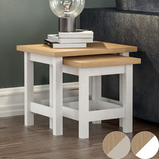 Wooden Nested Nesting Nest of Tables Set of 2 3 Coffee Side Table Living Room