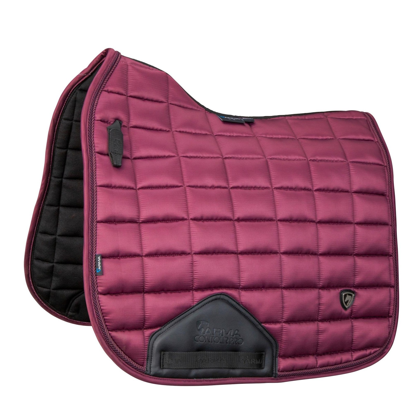 Shires ARMA Eltar Satin Dressage 17-18"" Saddlecloth - Black Cherry | Equestrian