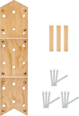Climbing Pegboard 12 'x48 ' Rock Climbing Board Dowel Pegs 23 Holes Wall Mount
