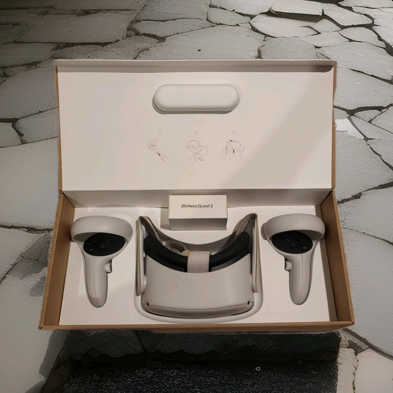 Meta Quest 2 128GB White Standalone VR Headset w/ 2 Controllers USB-C
