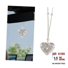 Bling Heart Car Hanging Accessories, Crystal Rhinestone Love Heart White