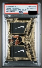 Marketplace image: 2024 Panini Spectra Caleb Williams SUPERFRACTOR Rising RC RRM-Swoosh Tag 1/1 PSA