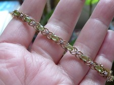 Vintage Peridot and 9 Carat Gold Tennis Bracelet
