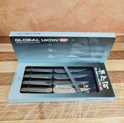 Global Ukon Japanese 4 Piece Steak Knife Set, GUF-31/4 - NEW