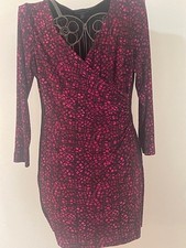 Chaps Womens XL Faux Wrap Dress Stretch Long Sleeve V Neck Knee Length