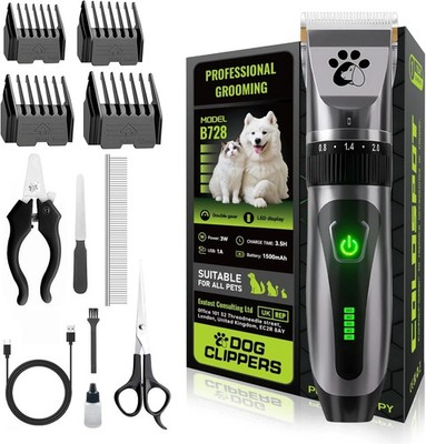 Professional PET CLIPPERS Dog Grooming Kit Heavy Duty Trimmer Thick Hair US