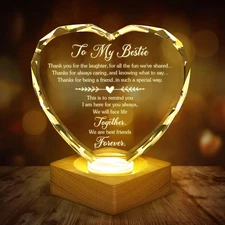 Best Gift to My Bestie 3D Illusion Lamp, to My Best Friend, 3D Crystal Night Lig