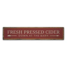 Cider Rustic Distressed Sign, Personalized Wood Sign