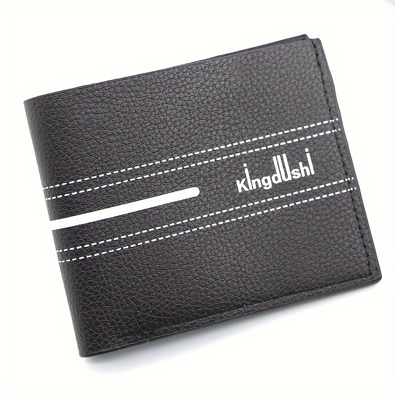 Kingdushi Leather Wallet Men Black 2 Cash 1 Id 1 Coin Zipper 3 Visa Card