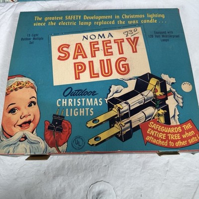 2 Vintage Noma Safety Plug Outdoor Christmas Light Sets Of 15 - NEW